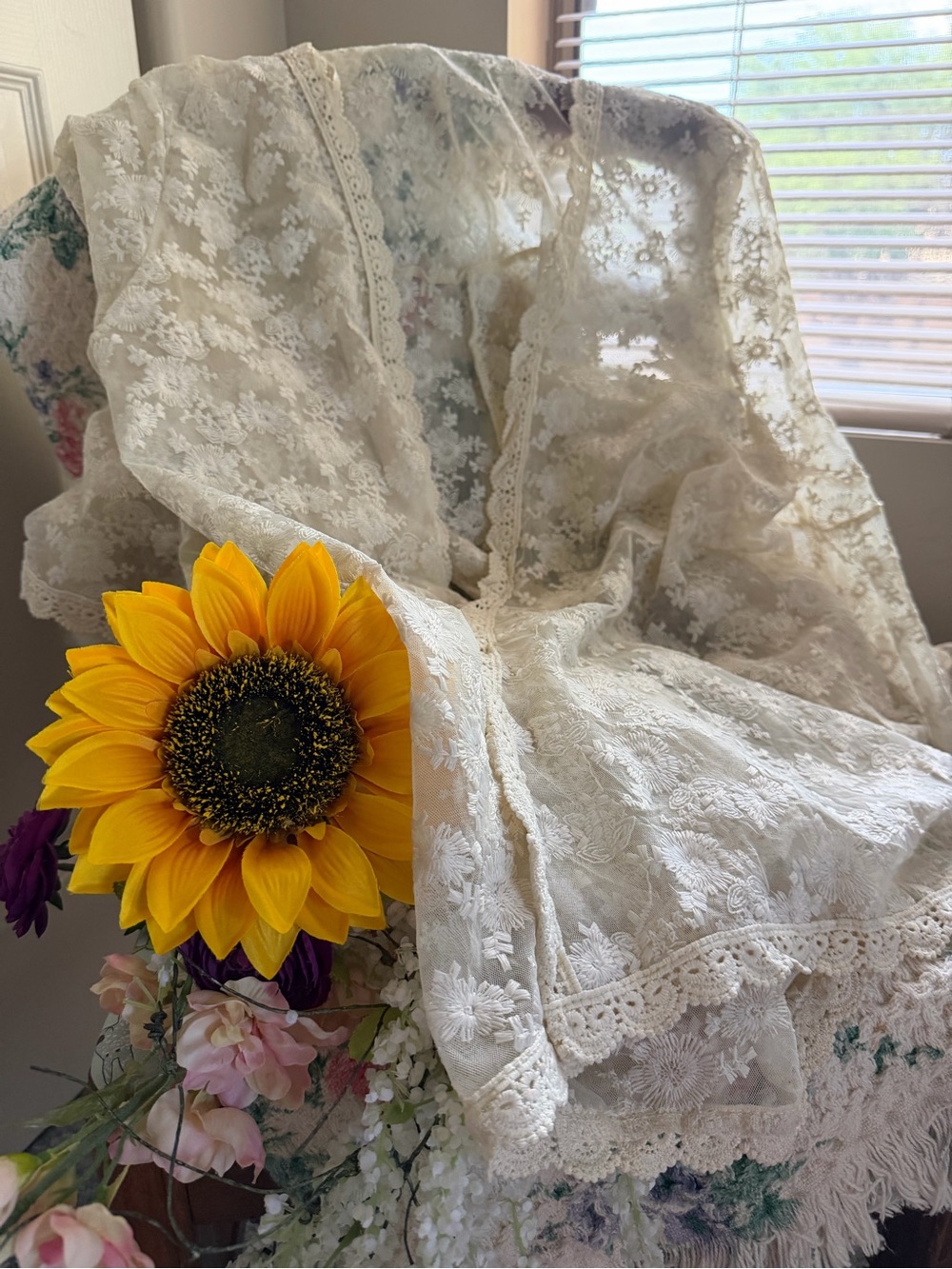 Cotton & Rye Lace Kimono Cardigan - Ivory